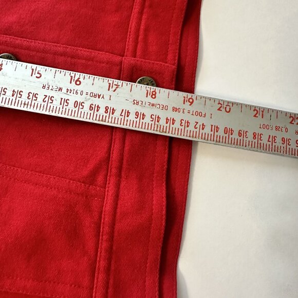Vintage Womens Red Wool Vest Liz Claiborne Button Front Pockets 1990s Large - Picture 6 of 10